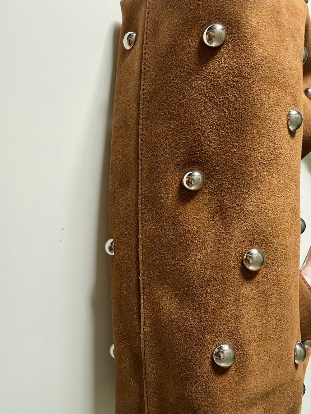 Madewell Brown Suede Studded Hobo Bag NWOT - Picture 2 of 4